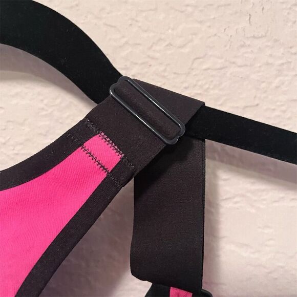Victoria's Secret VSX Sports Bra Pink M High Support Front Zip Racerback - Picture 7 of 9